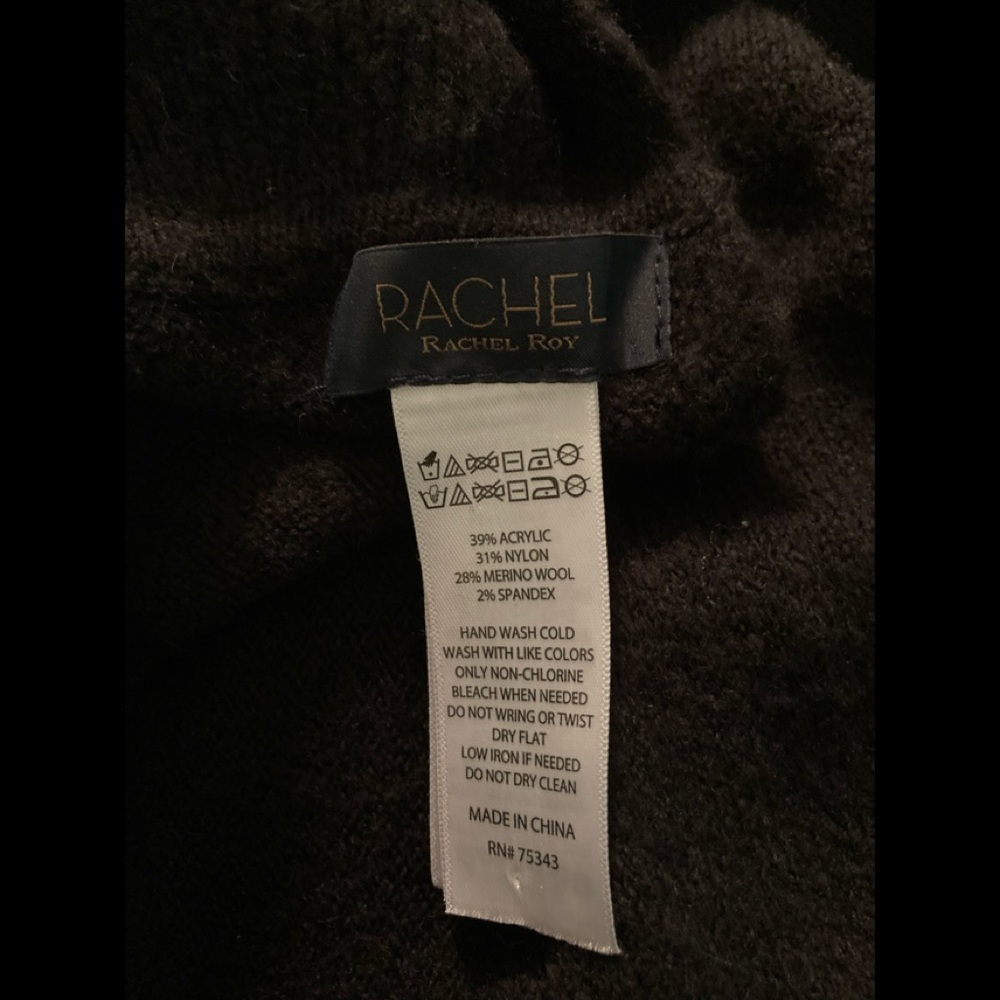 RACHEL Rachel Roy Black Knit Wrap Scarf - Picture 5 of 5